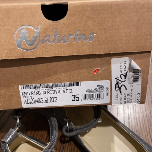 Naturino Norcia girls silver ballet flat shoe 35 - Picture 9 of 9